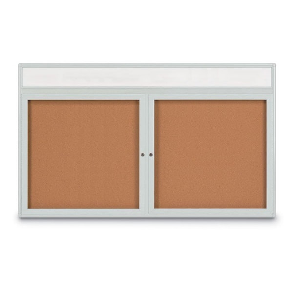 Double Door Radius Corkboard, 60"x36", Hea
